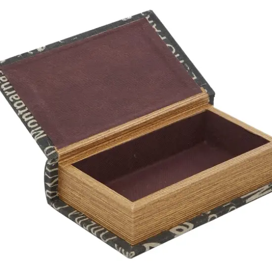 Black French Themed Typography Wood Traditional Box Set {5}