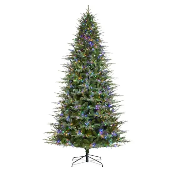 Glitzhome&reg; 9ft Pre-Lit Full Fir Artificial Christmas Tree, Multicolor LED Lights {1}