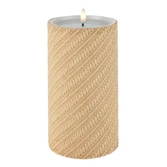 8" Woven Wax LED Pillar Candle by Ashland&reg; Natural {3}