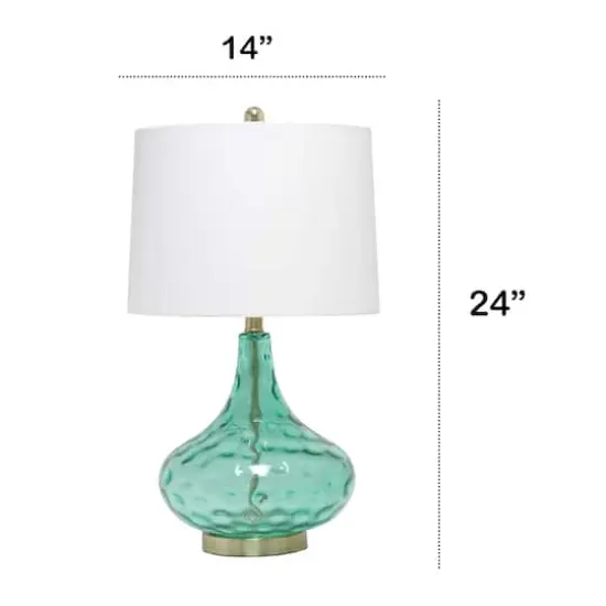 Lalia Home Classix 24" Seafoam Green Dimpled Glass Table Lamp {4}