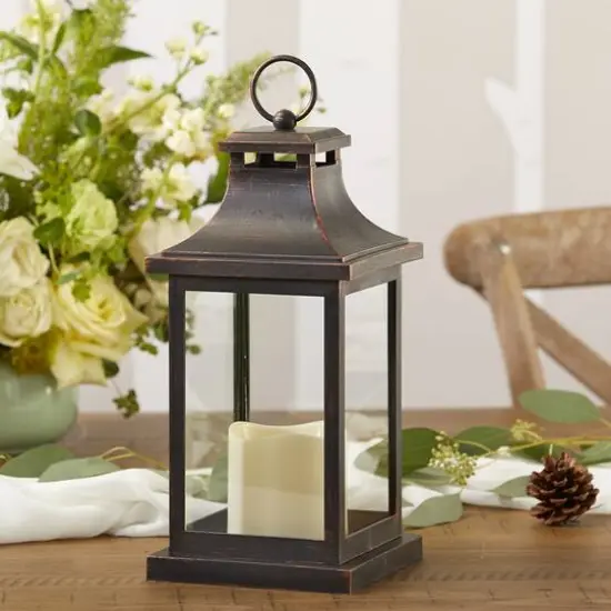 Kate Aspen&reg; Copper Hampton LED Vintage Decorative Lantern {4}