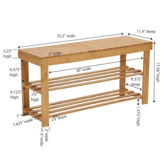 Household Essentials 2-Shelf Bamboo Bench {6}