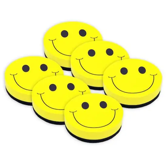 Ashley Productions Smile Face Magnetic Whiteboard Eraser, 6ct. {1}
