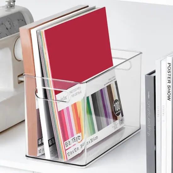 13" x 6.5" Clear Storage Bin with Handles by Simply Tidy&trade; {4}