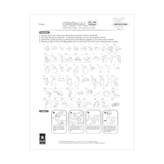 3D Crystal Puzzle - Dragon (Orange): 56 Pcs {4}