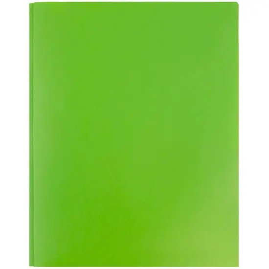 JAM Paper 9.5" x 11" Plastic 2 Pocket School POP Folders with Clasps, 6ct. Lime Green {7}