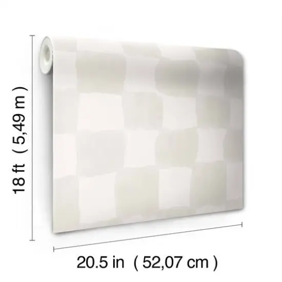 RoomMates Mr. Kate Tess Watercolor Soft Checker Peel & Stick Wallpaper Cream {11}