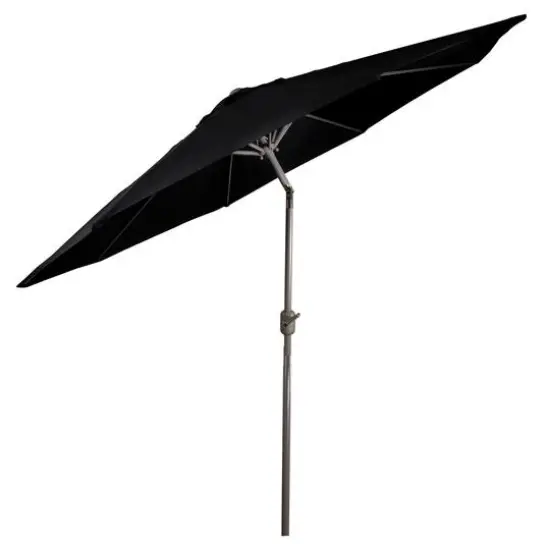 9ft. Outdoor Patio Market Umbrella with Hand Crank & Tilt Black/Brown {6}