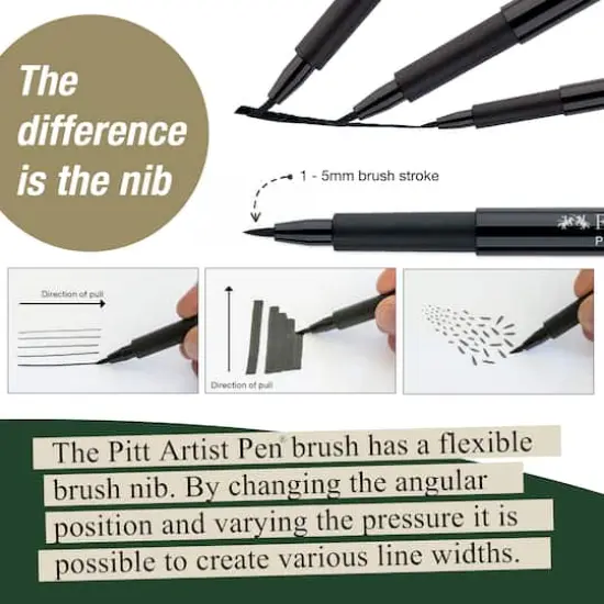 Faber-Castell&reg; PITT&reg; 8 Piece Black Artist Pen Set {7}