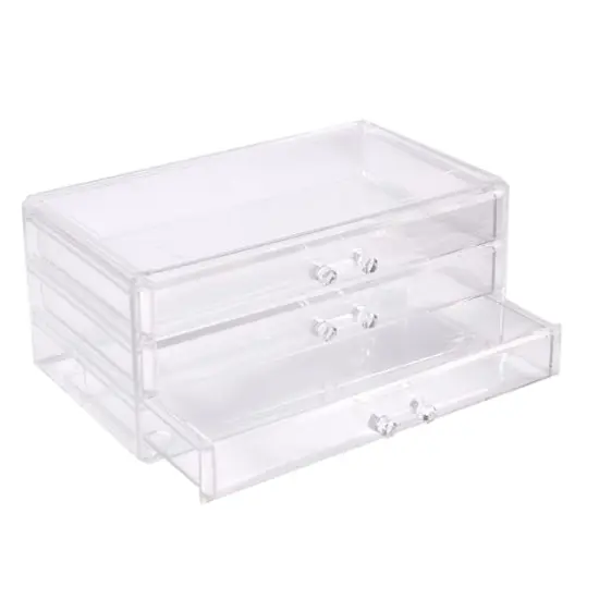 Cecilia Tech 9.5" Clear Stackable 3 Slim Drawer Jewelry Box {4}