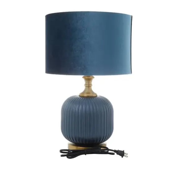 Blue Glass Transitional Table Lamp, 20" x 13" x 13" {7}