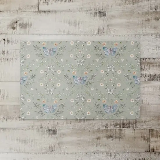Butterfly Pattern Floor Mat Sage Green {3}