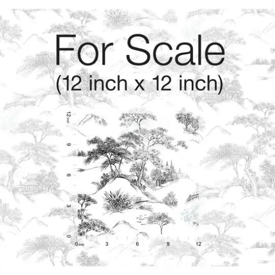 RoomMates Oriental Toile Peel & Stick Wallpaper Black and White {8}