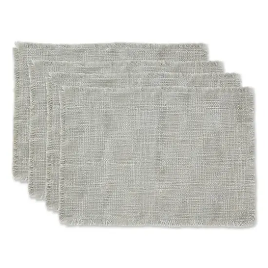 DII&reg; Basket Fringe Placemats, 4ct. Light Rain {1}