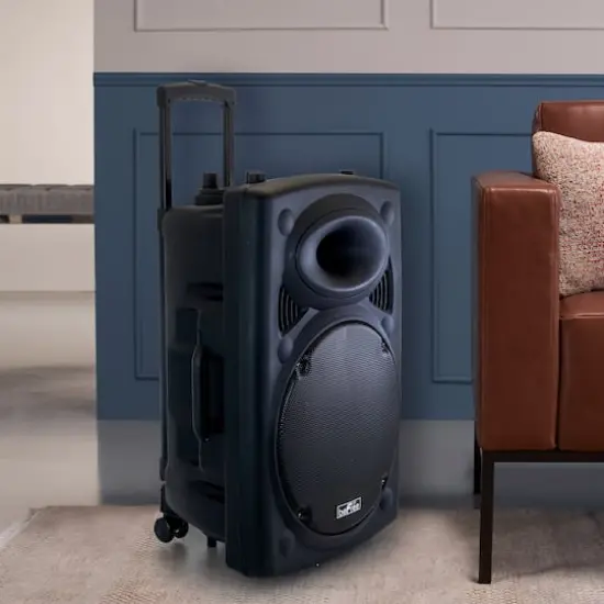 beFree Sound 15" 900 Watt Bluetooth Powered Portable PA Party Speaker {5}