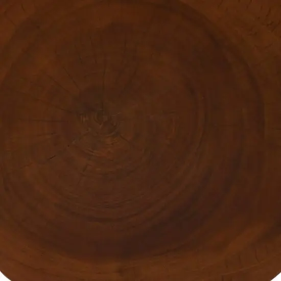 22" Brown Wood Geometric Accent Table {7}