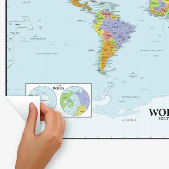 RoomMates Dry Erase Map Of The World Peel & Stick Decals {6}