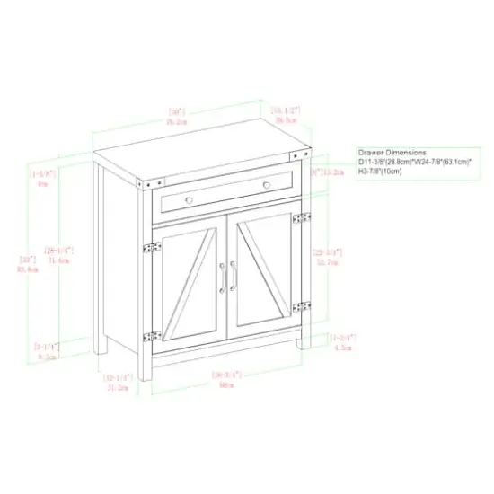 Walker Edison Gray Wash Farmhouse Barn Door Accent Cabinet {10}
