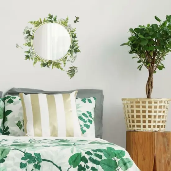 RoomMates Fern Peel & Stick Decals with Circle Mirror {3}