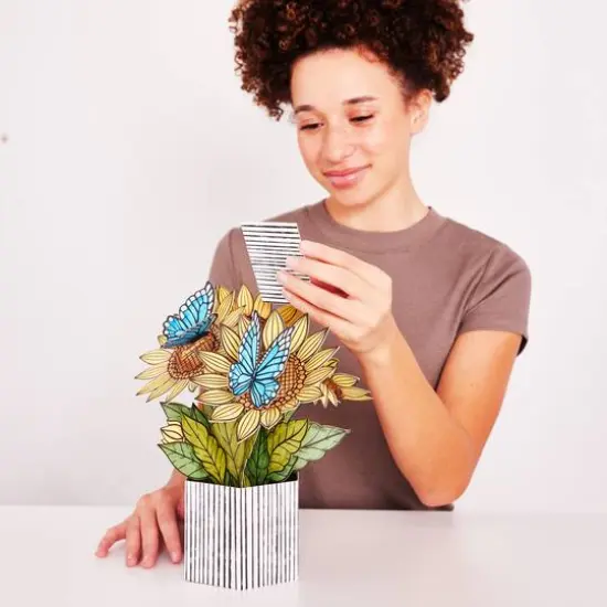 Faber-Castell&reg; Pop Up Coloring Sunflowers & Butterflies Bouquet Kit {4}