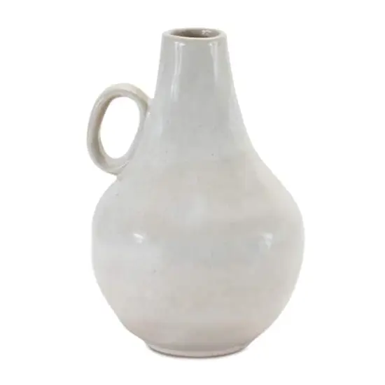 White Ceramic Jug Vase Set {3}
