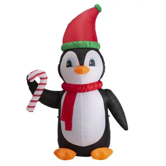 Glitzhome&reg; 8ft. Lighted Inflatable Penguin {4}