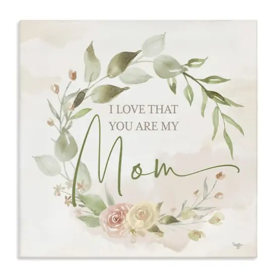Stupell Industries Mother's Day Rose Wreath Canvas Wall Art {1}