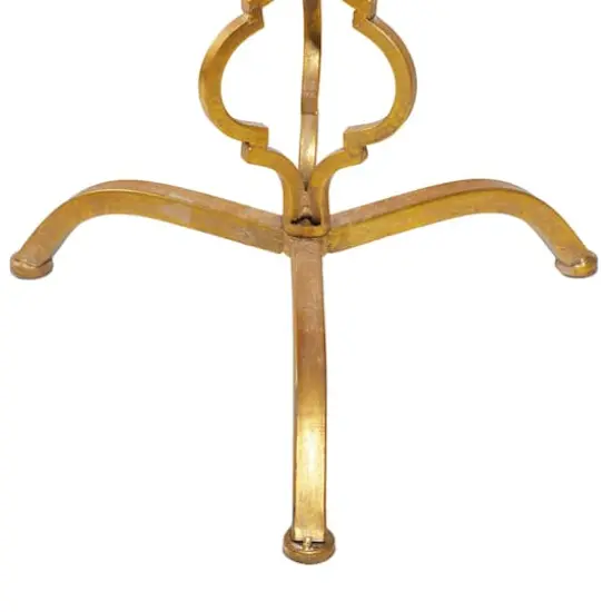 30" Gold Glam Metal Accent Table {6}