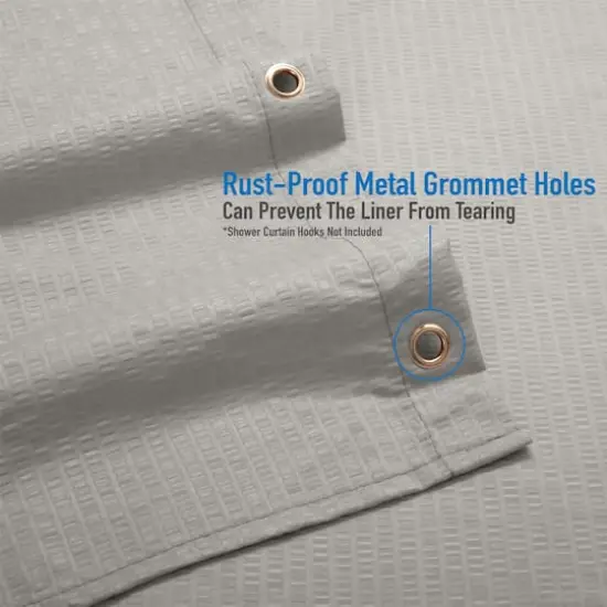 Bath Bliss Microfiber Soft Touch Dash Design Shower Curtain Liner Silver {6}