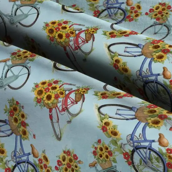 Susan Winget Bicycles & Tossed Floral with Sunflowers Cotton Fabric {4}