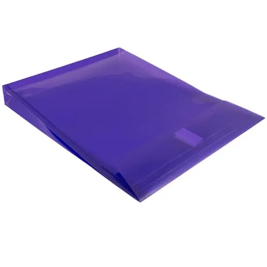 JAM Paper VELCRO&reg; Closure 9.75" x 11.75" Expandable Open End Envelopes, 12ct. Purple {6}