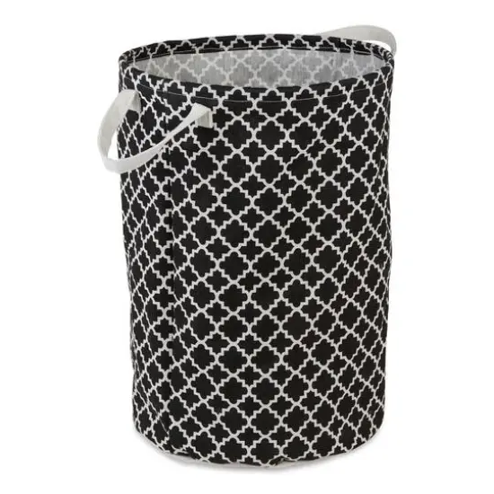 DII&reg; Round Lattice PE-Coated Cotton Polyester Laundry Hamper Cinnamon {2}