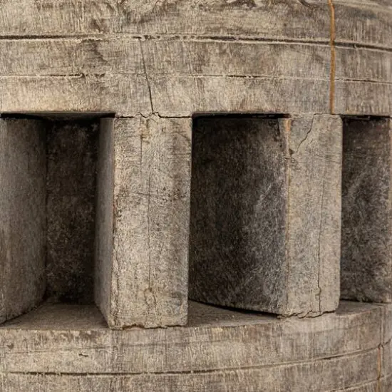 Hello Honey&reg; 31" Multicolor Reclaimed Wood Axel Table Lamp with Printed Cotton Shade {8}