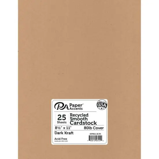 PA Paper™ Accents 8.5" x 11" Recycled Smooth Cardstock, 25 Sheets Birch {2}