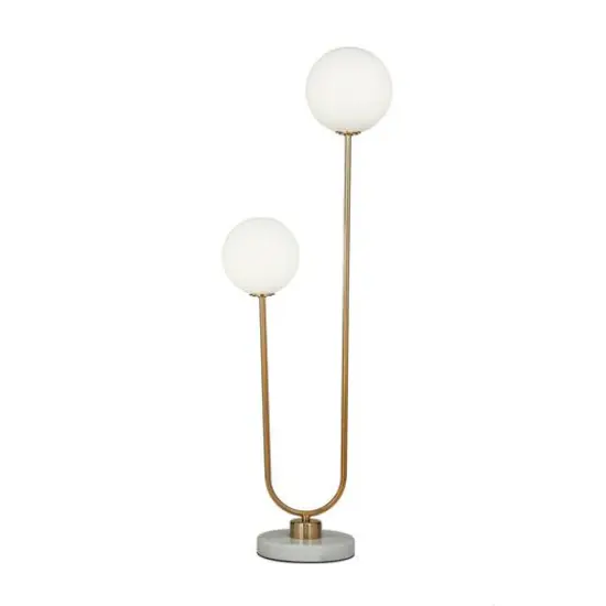 31" 2 Orb Table Lamp with Marble Base Gold  {10}