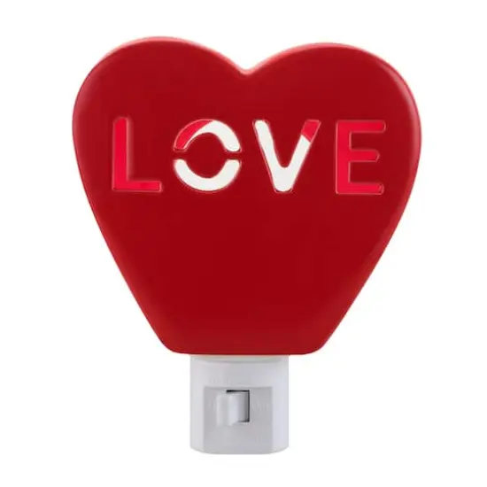 Miss Valentine Red Ceramic Candy Heart Love Nightlight {1}