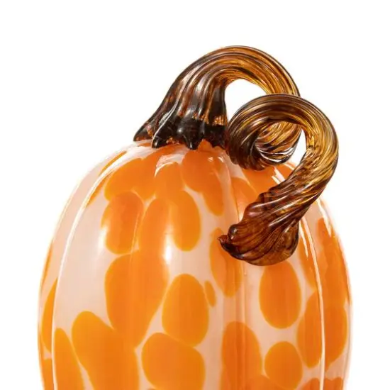 Glitzhome&reg; Orange Glass Pumpkin & Gourd Set {8}