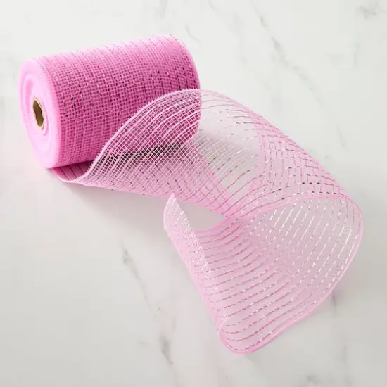 5.5" x 45ft. Mesh Wide Ribbon by Celebrate It&reg; Baby Pink {3}