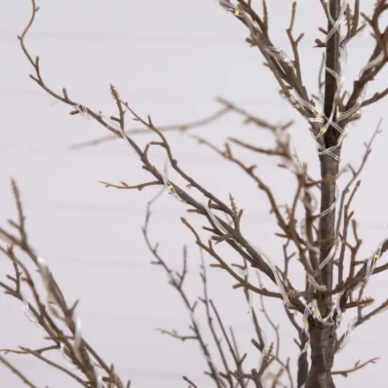 5ft. Pre-Lit Artificial Christmas Twig Tree, Warm White LED Lights {4}