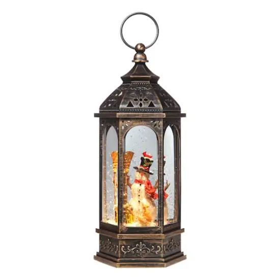 Haute Decor 11" Snowburst&trade; Plastic Lantern with Snowman {1}