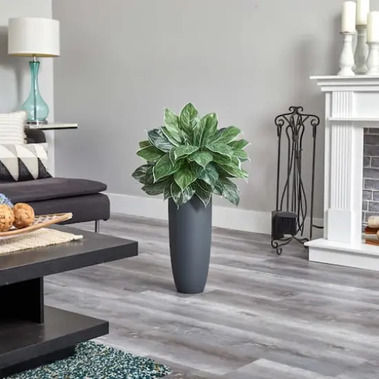 3ft. Real Touch™ Chinese Evergreen Plant in Tall Black Planter {4}