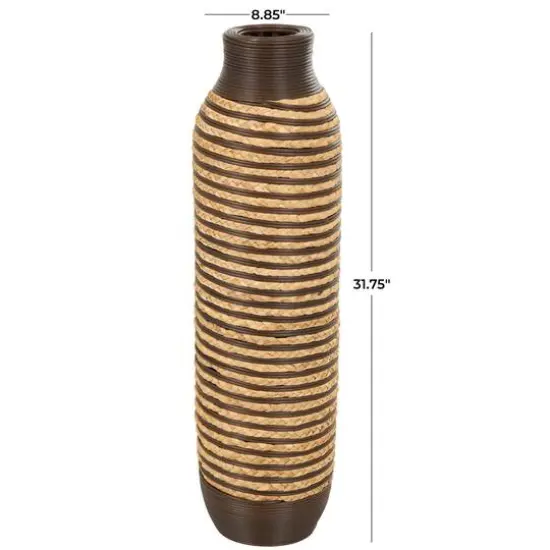 32" Brown Seagrass Handmade Vase {4}