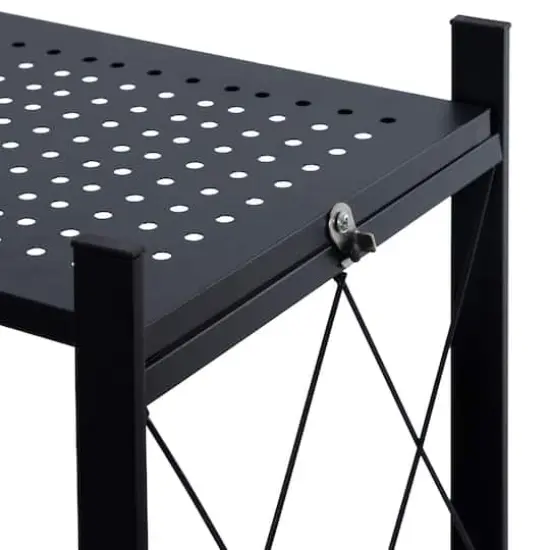 Organize It All Black 3-Tier Foldable Metal Rack with Wheels {7}