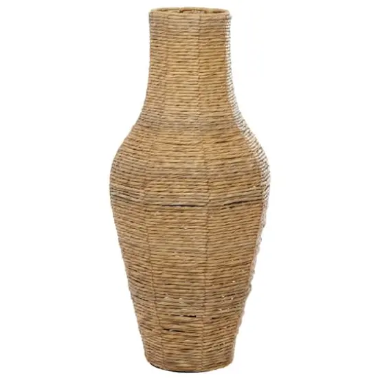 Brown Faux Seagrass Handmade Tall Woven Floor Vase 12" x 12" x 28" {3}