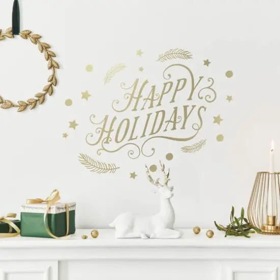 RoomMates Happy Holidays Peel & Stick Wall Decals with Metallic Ink {4}