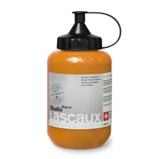 Lascaux Studio Acrylic Paint, 500mL 921 Permanent Orange {1}