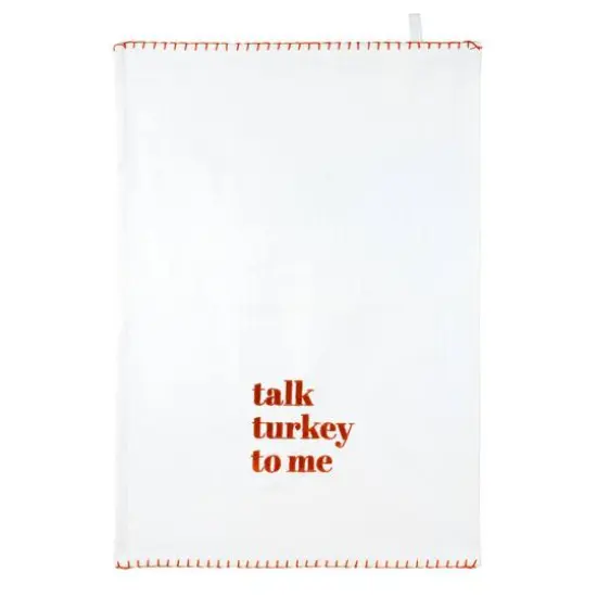 Talk Turkey to Me Embroidered Tea Towel by Makery&trade; {1}