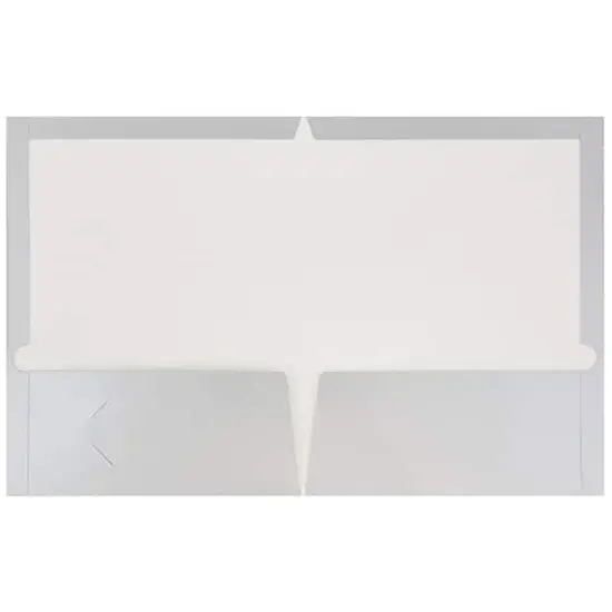 JAM Paper Glossy Laminated Two Pocket Folders, 50ct. Silver {4}
