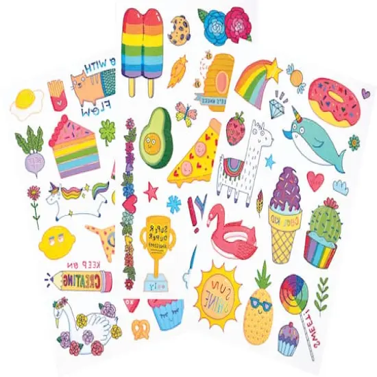 OOLY Tattoo Palooza Cute Doodle World Temporary Tattoo Sheets {3}