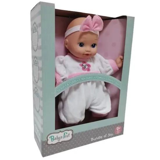 Goldberger Baby's First&reg; Bundle of Joy&trade; 13" Baby Doll with White & Pink Jumper {4}